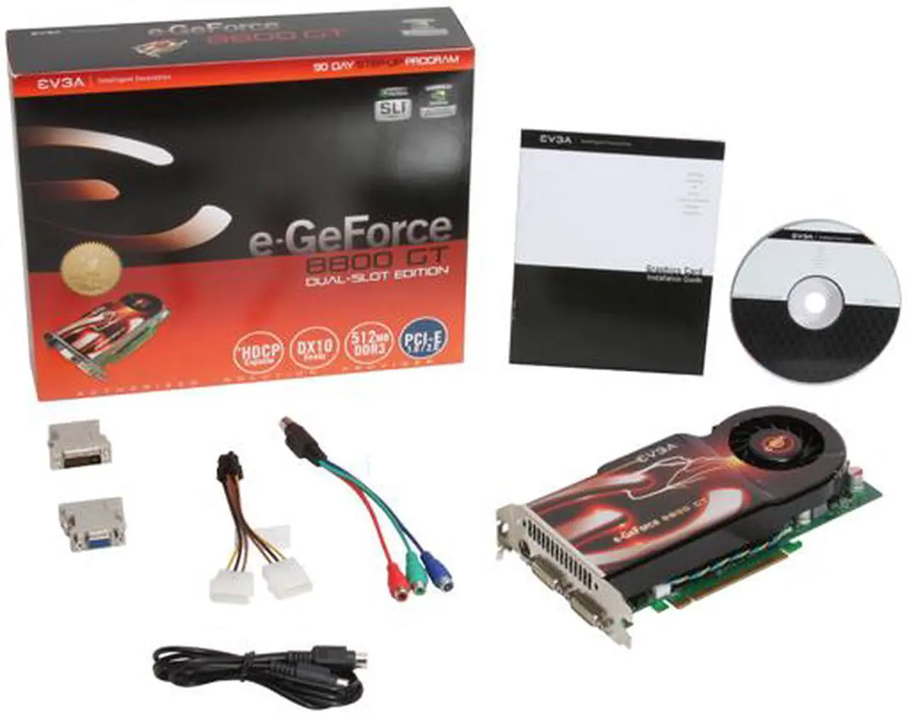 Alt view image 6 of 6 - EVGA GeForce 8800 GT 512MB GDDR3 PCI Express 2.0 x16 SLI Support Graphics Card 512-P3-N800-AR