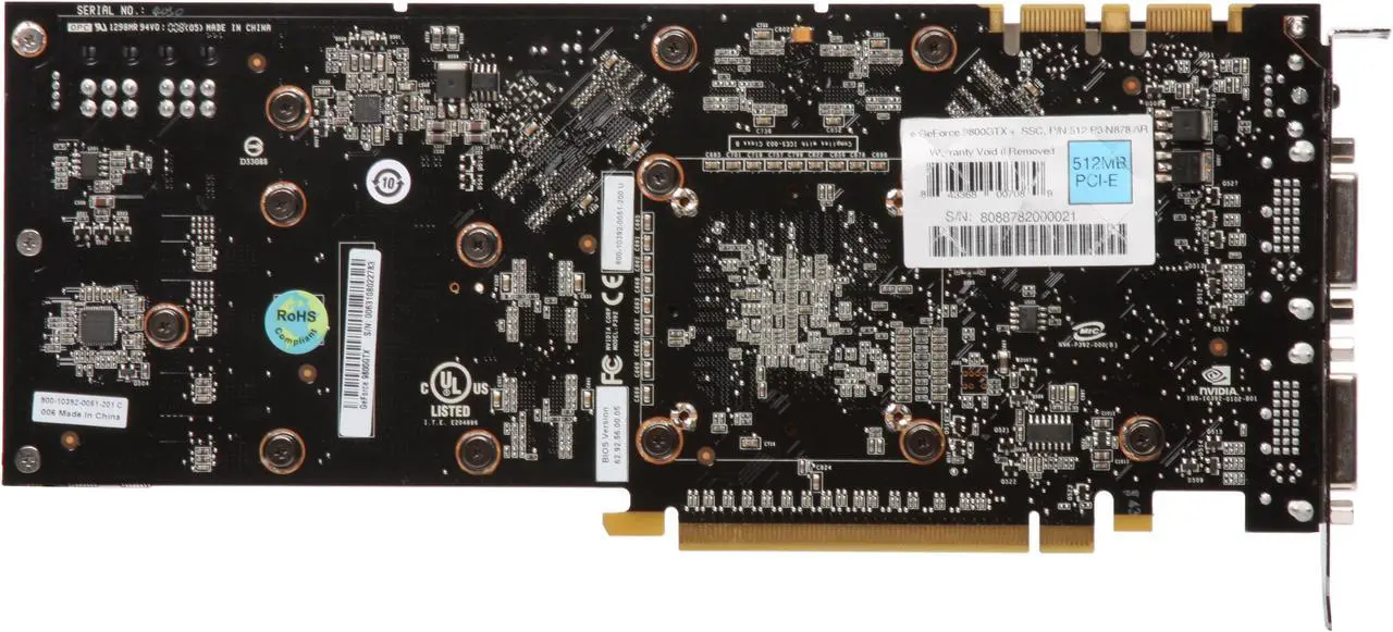 EVGA 512-P3-N878-AR GeForce 9800 GTX+ SSC Edition 512MB 256-bit GDDR3 ...