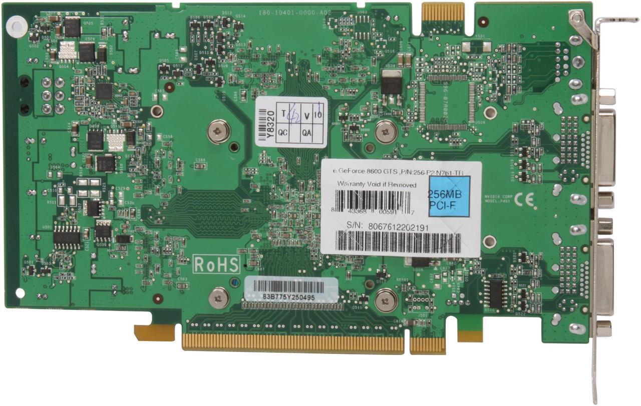 Alt view image 4 of 6 - EVGA GeForce 8600 GTS 256MB GDDR3 PCI Express x16 SLI Support Graphics Card 256-P2-N761-TR