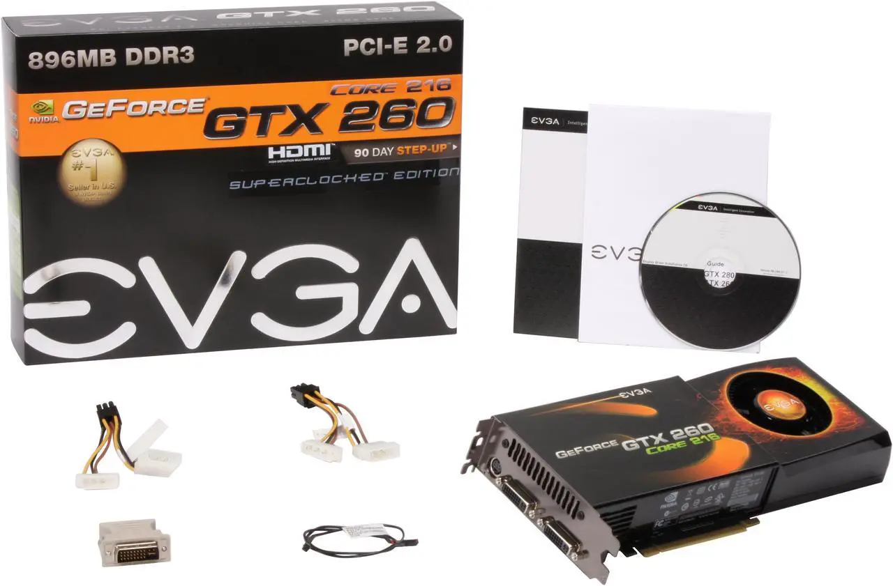 Alt view image 6 of 6 - EVGA 896-P3-1267-AR GeForce GTX 260 Core 216 Superclocked Edition 896MB 448-bit GDDR3 PCI Express 2.0 x16 HDCP Ready SLI Supported Video Card