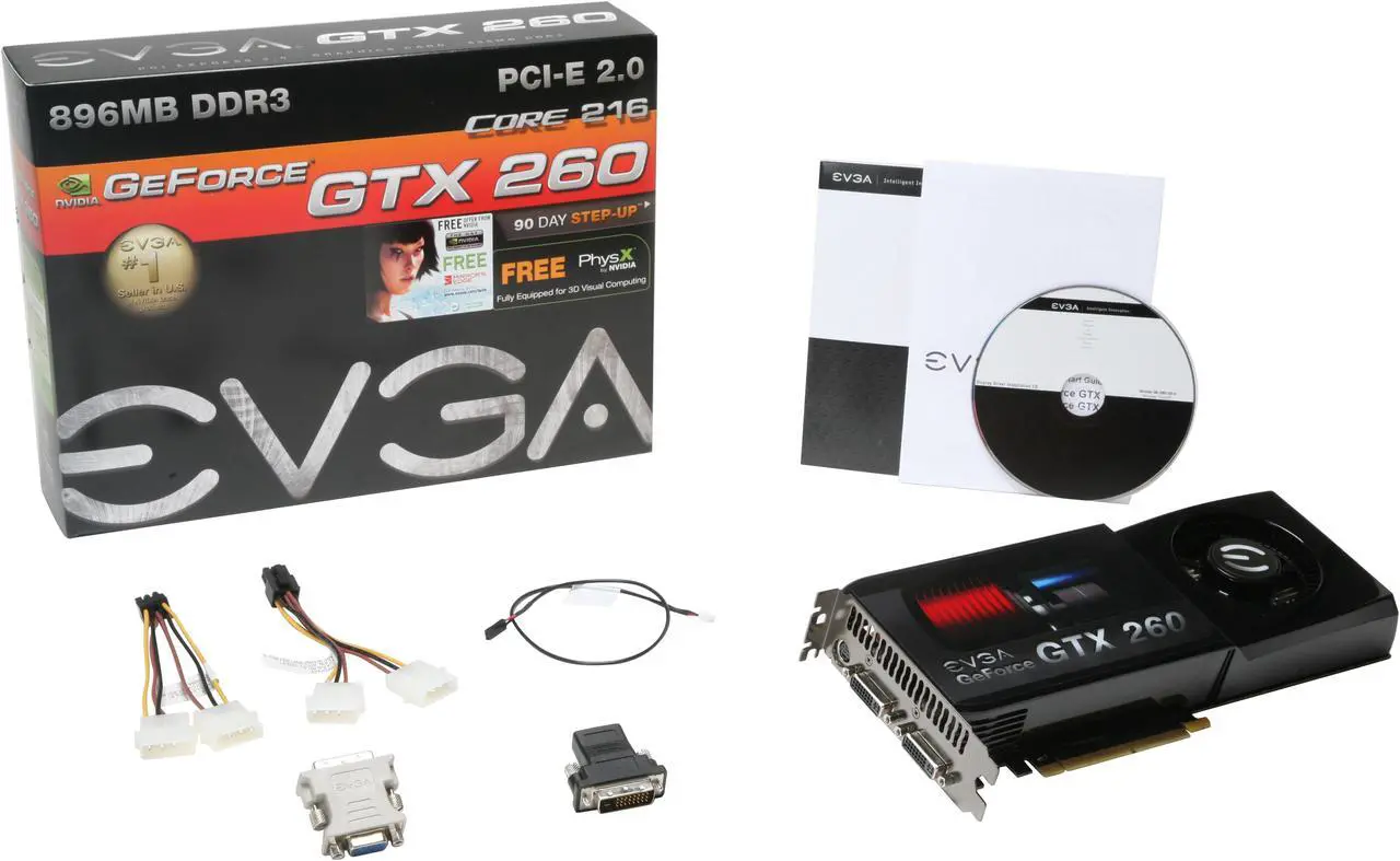 Alt view image 6 of 6 - EVGA 896-P3-1255-A1 GeForce GTX 260 Core 216 896MB 448-bit GDDR3 PCI Express 2.0 x16 HDCP Ready SLI Supported Video Card