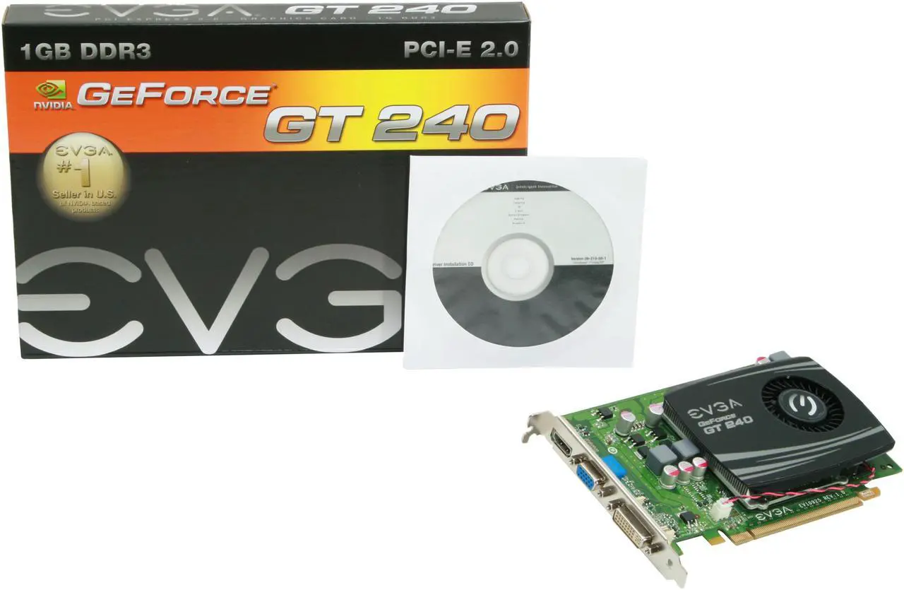 Alt view image 5 of 5 - EVGA GeForce GT 240 1GB GDDR3 PCI Express 2.0 x16 Graphics Card 01G-P3-1236-LR