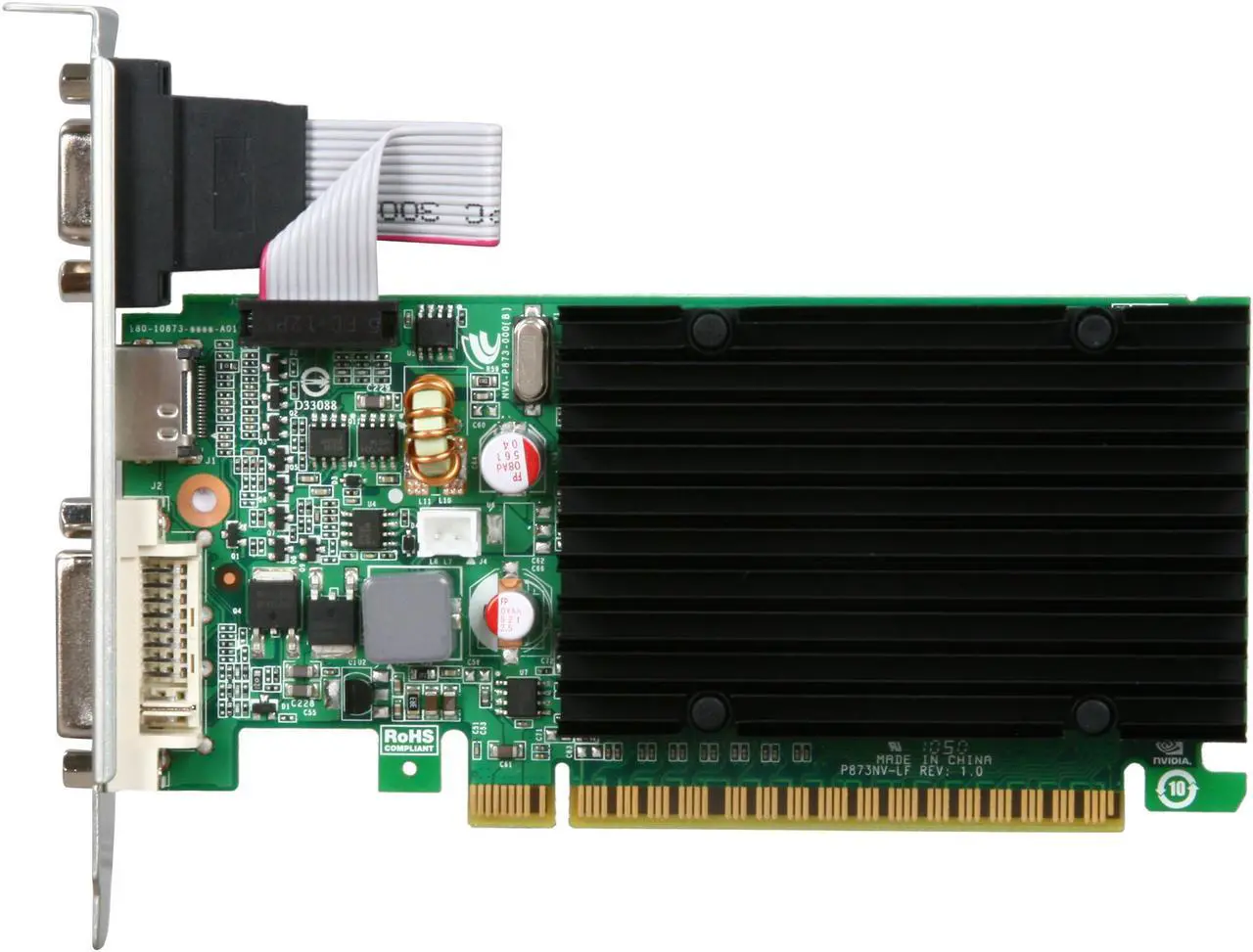 Alt view image 4 of 5 - EVGA GeForce 8400 GS 512MB DDR3 PCI Express 2.0 x16 Low Profile Ready Graphics Card 512-P3-1301-KR