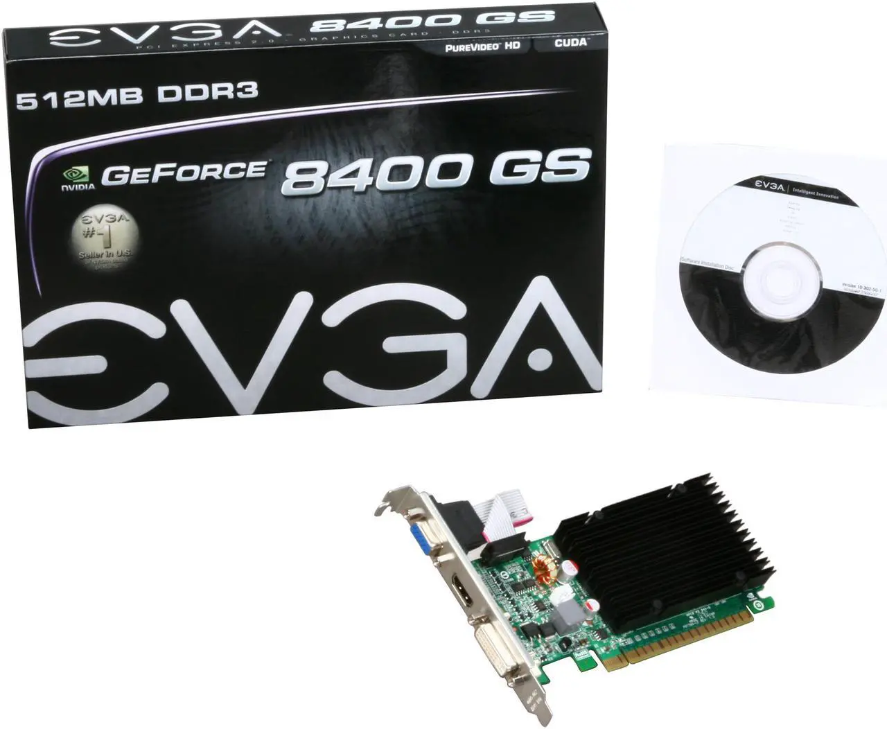 Alt view image 6 of 5 - EVGA GeForce 8400 GS 512MB DDR3 PCI Express 2.0 x16 Low Profile Ready Graphics Card 512-P3-1301-KR