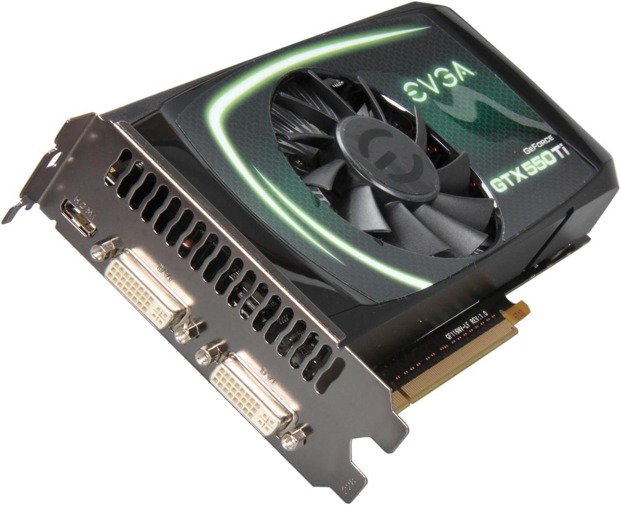 EVGA SuperClocked 01G-P3-1557-KR GeForce GTX 550 Ti (Fermi) 1GB 192-bit GDDR5 PCI Express 2.0 x16 HDCP Ready SLI Support Video Card