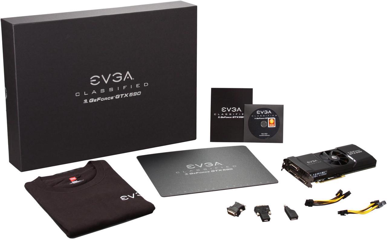 Alt view image 6 of 6 - EVGA GTX 590 CLASSIFIED Limited Edition 3GB 768-bit GDDR5 PCI express 2.0 x16, 3xDual-Link DVI, DisplayPort,  HDCP Ready, QUAD SLI Ready, PhysX, 3D Vision Surround Support Video Card, 03G-P3-1598-AR