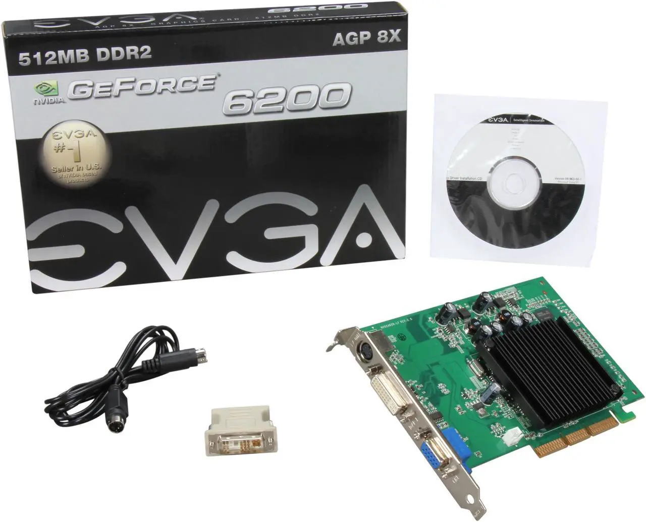 Alt view image 5 of 5 - EVGA GeForce 6200 512MB DDR2 AGP 8X Graphics Card 512-A8-N405-KR