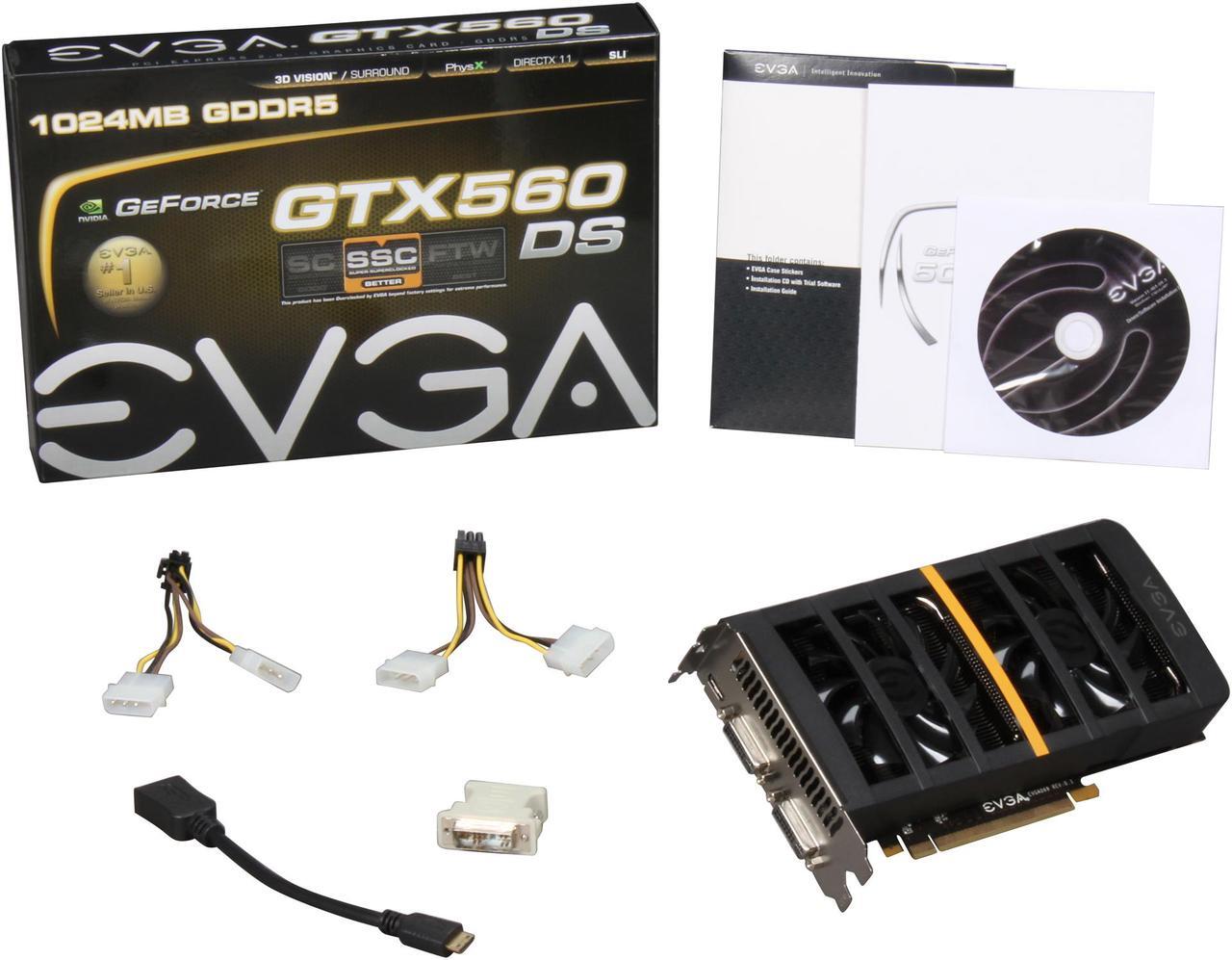 Alt view image 6 of 6 - EVGA 01G-P3-1466-KR GeForce GTX 560 (Fermi) DS SSC 1GB 256-bit GDDR5 PCI Express 2.0 x16 HDCP Ready SLI Support Video Card