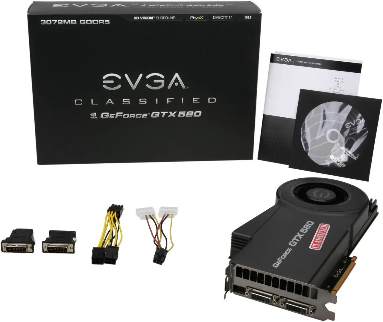 Alt view image 6 of 6 - EVGA 03G-P3-1588-AR GeForce GTX 580 (Fermi) Classified 3072MB 384-bit GDDR5 PCI Express 2.0 x16 HDCP Ready SLI Support Video Card