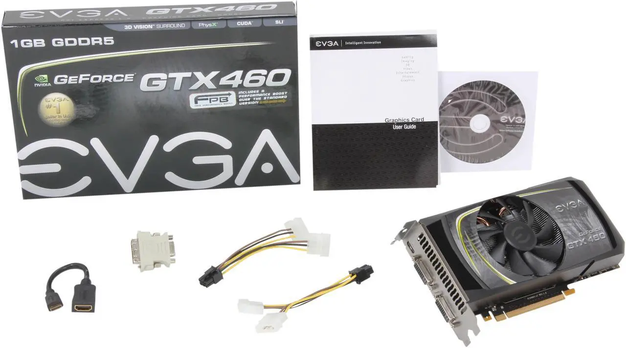 Alt view image 5 of 5 - EVGA GeForce GTX 460 (Fermi) 1GB GDDR5 PCI Express 2.0 x16 SLI Support Graphics Card 01G-P3-1361-KR