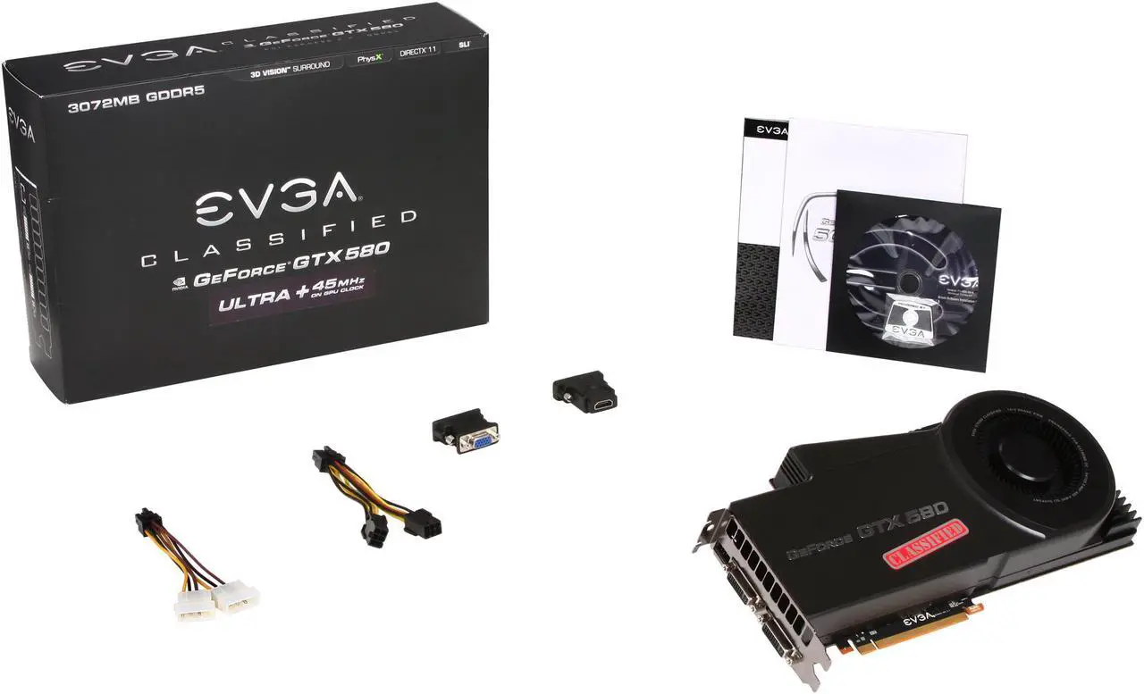 Alt view image 6 of 7 - EVGA 03G-P3-1595-AR GeForce GTX 580 (Fermi) Classified ULTRA 3072MB 384-bit GDDR5 PCI Express 2.0 x16 HDCP Ready SLI Support Video Card