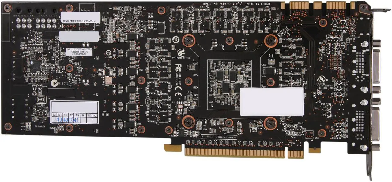 Alt view image 4 of 7 - EVGA 012-P3-2078-KR GeForce GTX 560 Ti - 448 Cores (Fermi) Classified Ultra 1280MB 320-bit GDDR5 PCI Express 2.0 x16 HDCP Ready SLI Support Video Card