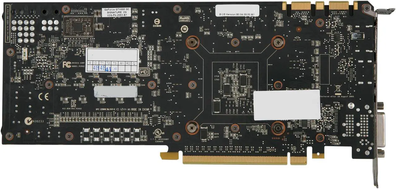 Alt view image 4 of 6 - EVGA 02G-P4-2683-KR GeForce GTX 680 Superclocked,  Signature 2GB 256-bit GDDR5 PCI Express 3.0 x16 HDCP Ready SLI Support Video Card