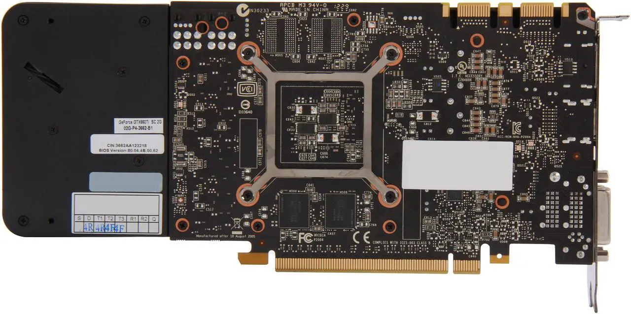 Alt view image 4 of 7 - EVGA SuperClocked 02G-P4-3662-KR G-SYNC Support GeForce GTX 660 Ti 2GB 192-bit GDDR5 PCI Express 3.0 x16 HDCP Ready SLI Support Video Card