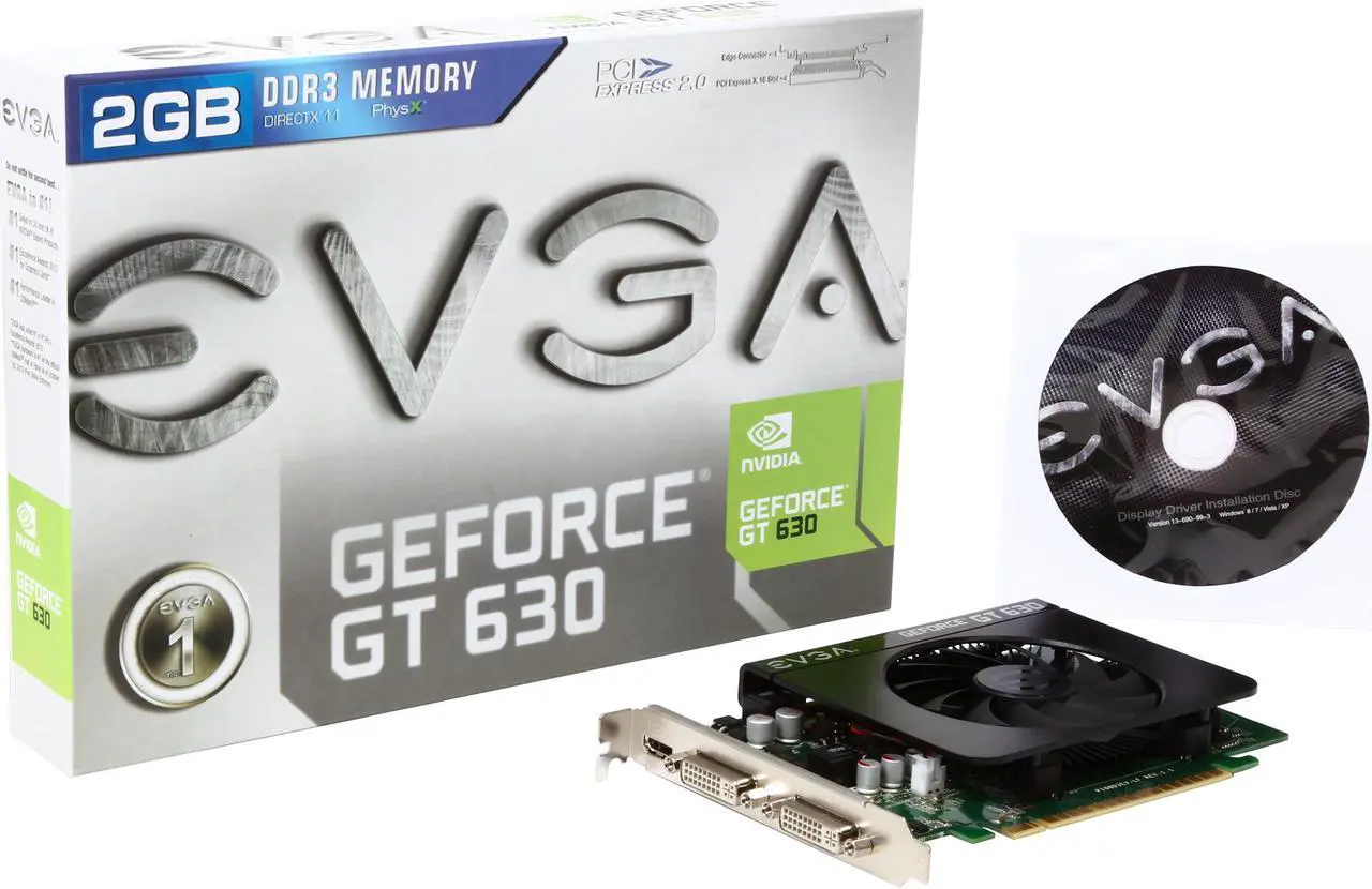 Alt view image 5 of 5 - EVGA GeForce GT 630 2GB DDR3 PCI Express 2.0 x16 Graphics Card 02G-P3-2639-KR