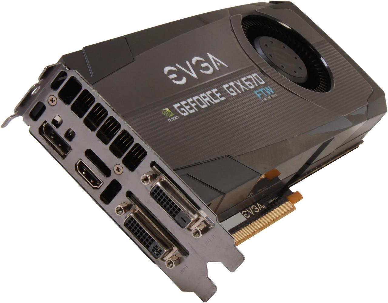 EVGA 04G-P4-3673-KR GeForce GTX 670 FTW+ 4GB 256-bit GDDR5 PCI Express 3.0 x16 HDCP Ready SLI Support Video Card