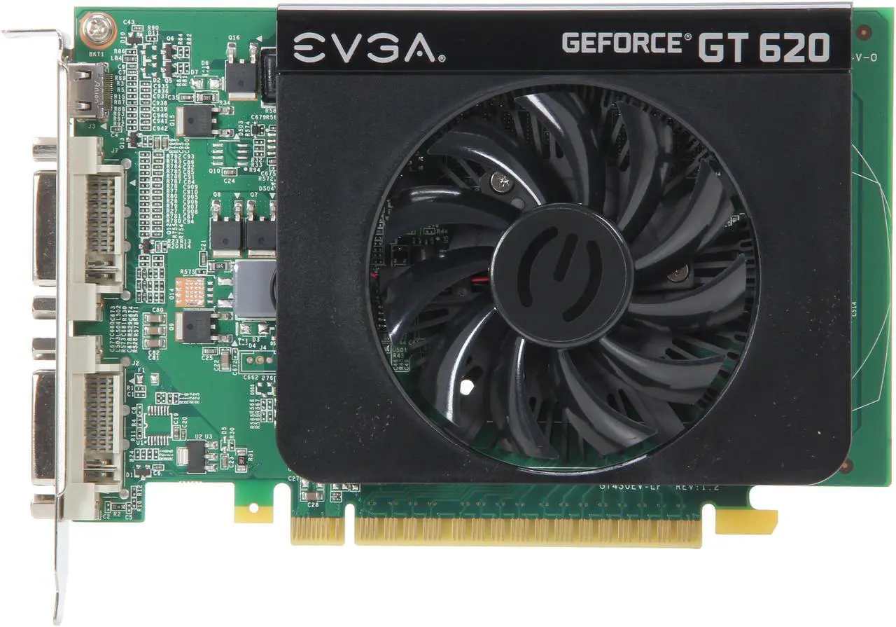 Alt view image 3 of 6 - EVGA 01G-P3-2621-RX GeForce GT 620 1GB 64-Bit DDR3 PCI Express 2.0 x16 HDCP Ready Video Card Manufactured Recertified