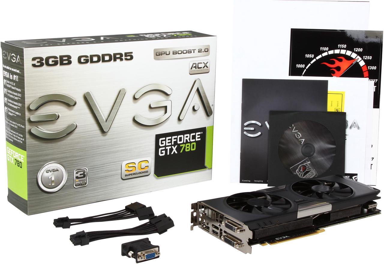 Alt view image 7 of 7 - EVGA ACX Cooler 03G-P4-2784-KR G-SYNC Support GeForce GTX 780 Superclocked 3GB 384-Bit GDDR5 PCI Express 3.0 SLI Support Video Card