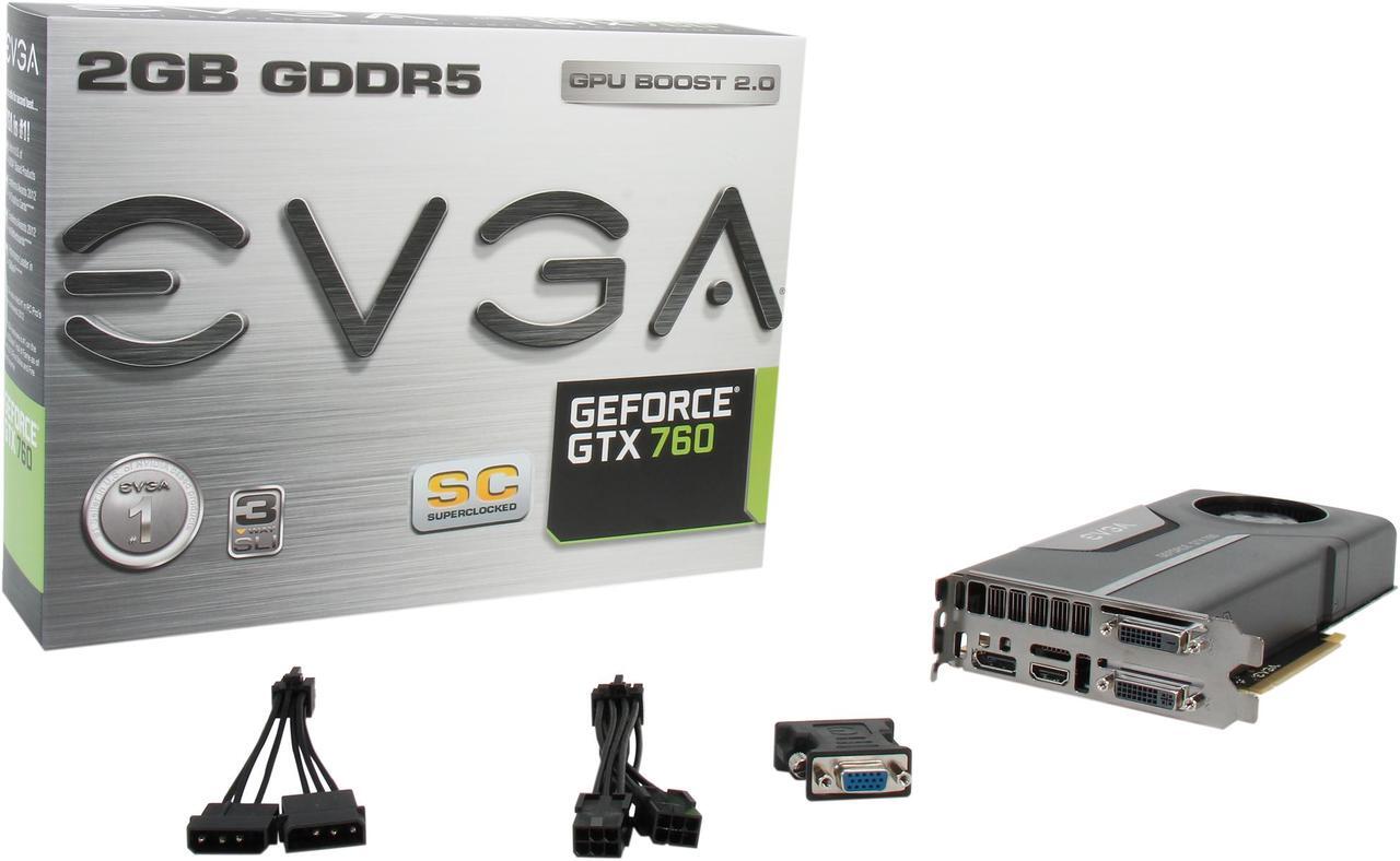 Alt view image 6 of 6 - EVGA SuperClocked 02G-P4-2762-KR G-SYNC Support GeForce GTX 760 2GB 256-bit GDDR5 PCI Express 3.0 SLI Support Video Card