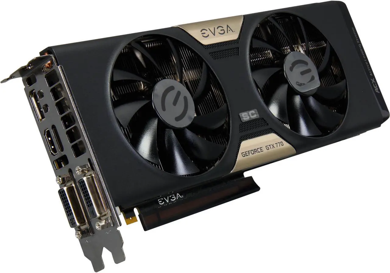 Main image of EVGA G-SYNC Support GeForce GTX 770 DUAL SuperClocked 4GB 256-bit GDDR5 PCI Express 3.0 SLI Support Video Card 04G-P4-3774-KR