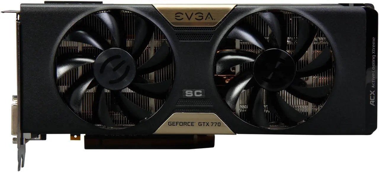Alt view image 3 of 7 - EVGA G-SYNC Support GeForce GTX 770 DUAL SuperClocked 4GB 256-bit GDDR5 PCI Express 3.0 SLI Support Video Card 04G-P4-3774-KR