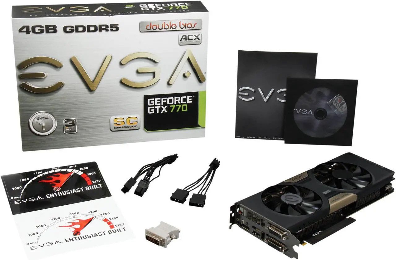 Alt view image 7 of 7 - EVGA G-SYNC Support GeForce GTX 770 DUAL SuperClocked 4GB 256-bit GDDR5 PCI Express 3.0 SLI Support Video Card 04G-P4-3774-KR