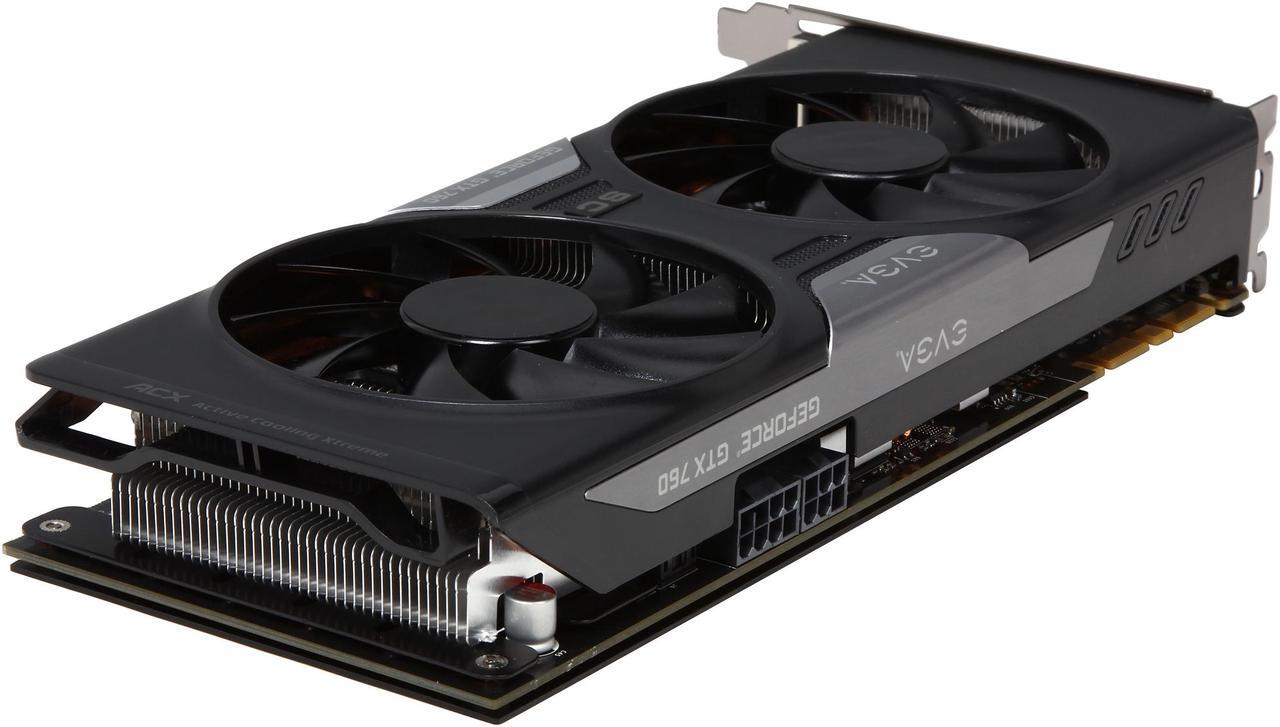 Alt view image 5 of 7 - EVGA 02G-P4-3765-KR G-SYNC Support GeForce GTX 760 2GB 256-bit GDDR5 PCI Express 3.0 SLI Support Dual Superclocked w/ EVGA ACX Cooler Video Card