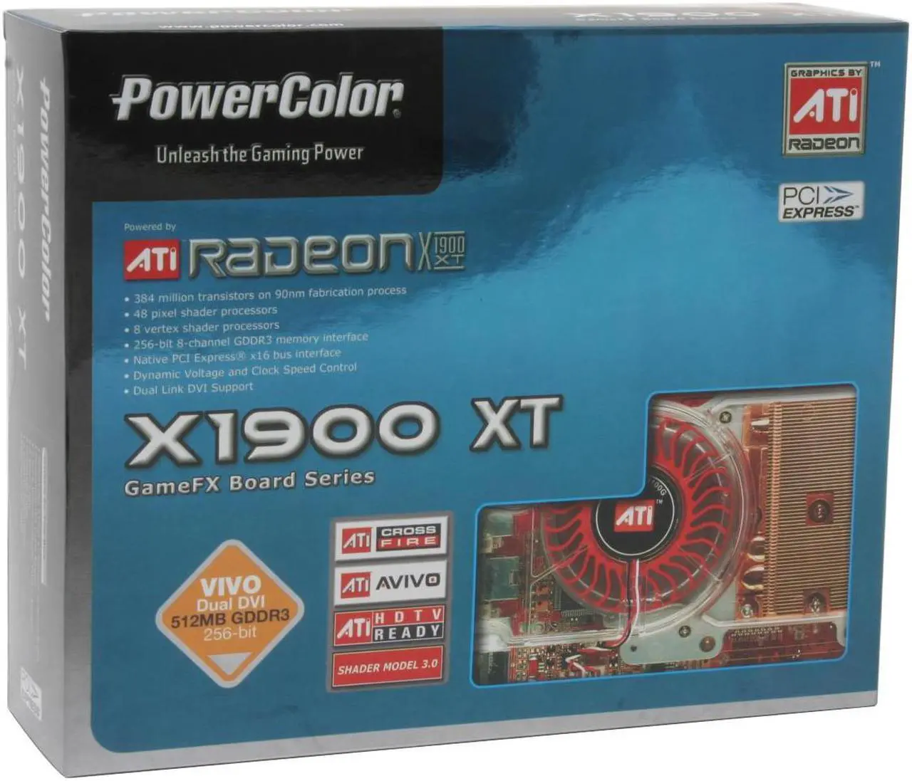 Alt view image 8 of 8 - PowerColor Radeon X1900XT 512MB GDDR3 PCI Express x16 CrossFireX Support Graphics Card 1900XT512MB