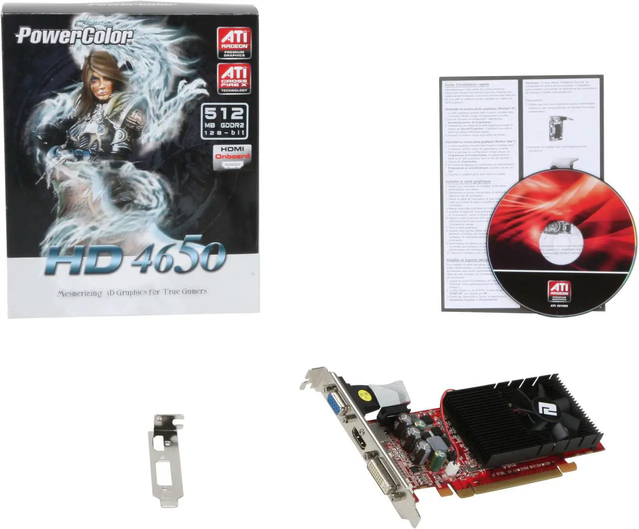 Alt view image 4 of 4 - PowerColor Radeon HD 4650 512MB GDDR2 PCI Express 2.0 x16 CrossFireX Support Low Profile Ready Graphics Card AX4650 512MD2-LH
