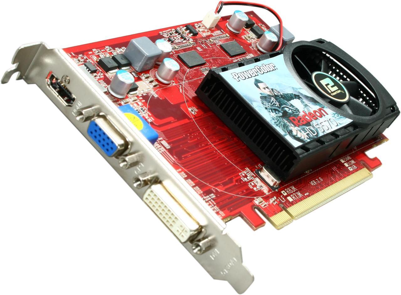 PowerColor Radeon HD 5570 1GB DDR3 PCI Express 2.1 x16 Video Card AX5570 1GBD3-H