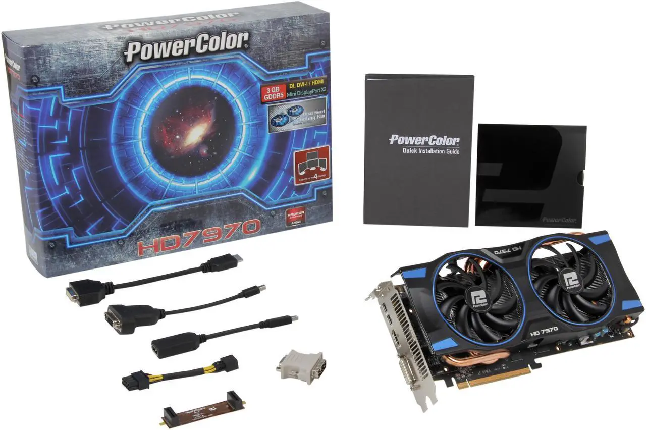 Alt view image 6 of 6 - PowerColor Radeon HD 7970 3GB GDDR5 PCI Express 3.0 x16 CrossFireX Support Graphics Card AX7970 3GBD5-2DHV2