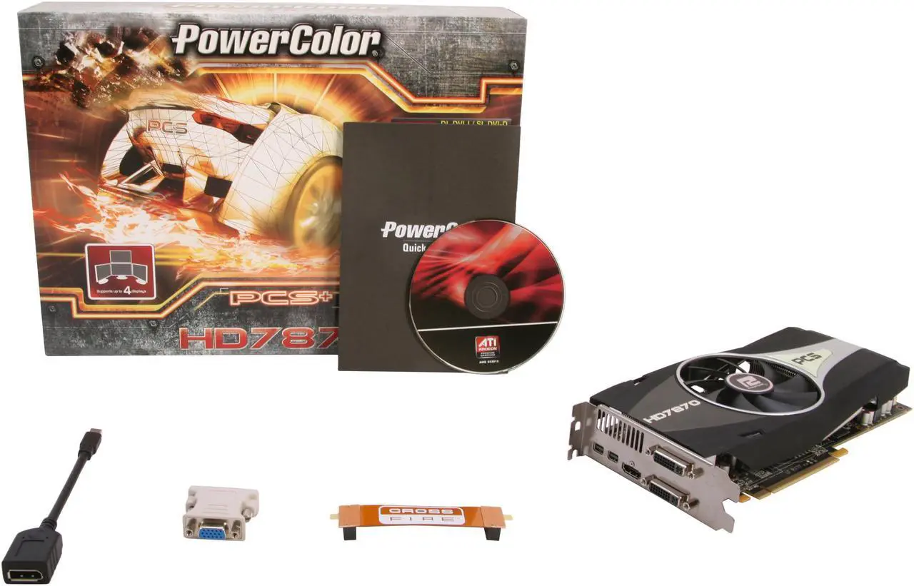 Alt view image 6 of 6 - PowerColor PCS+ Radeon HD 7870 GHz Edition 2GB GDDR5 PCI Express 3.0 x16 CrossFireX Support Graphics Card AX7870 2GBD5-2DHPP