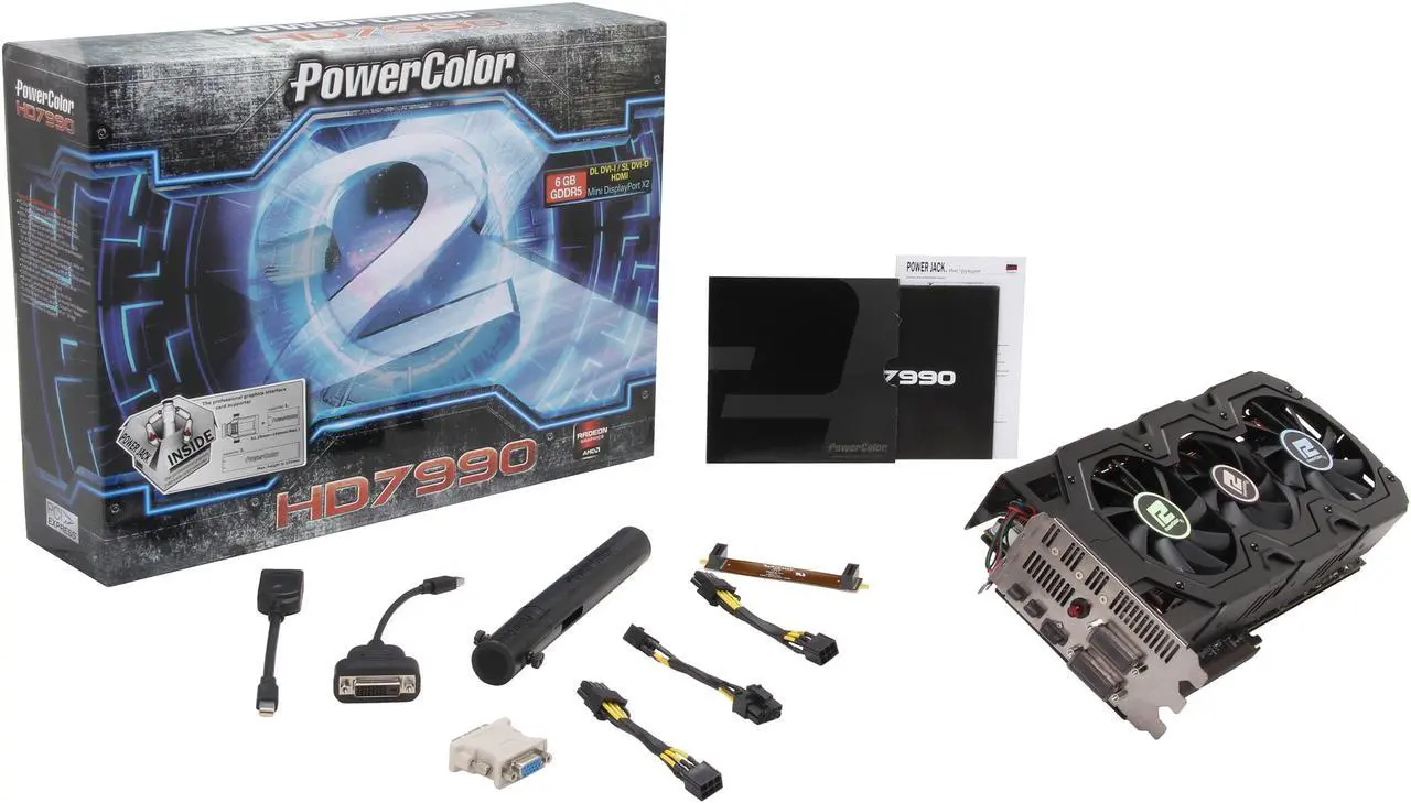 Alt view image 6 of 6 - PowerColor Radeon HD 7990 6GB GDDR5 PCI Express 3.0 x16 CrossFireX Support Graphics Card AX7990 6GBD5-2DHJ