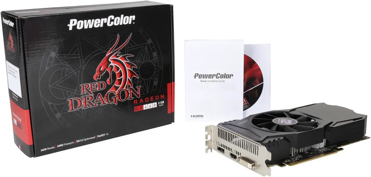 Alt view image 6 of 5 - PowerColor RED DRAGON Radeon RX 460 2GB GDDR5 PCI Express 3.0 CrossFireX Support ATX Graphics Card AXRX 460 2GBD5-DH/OC