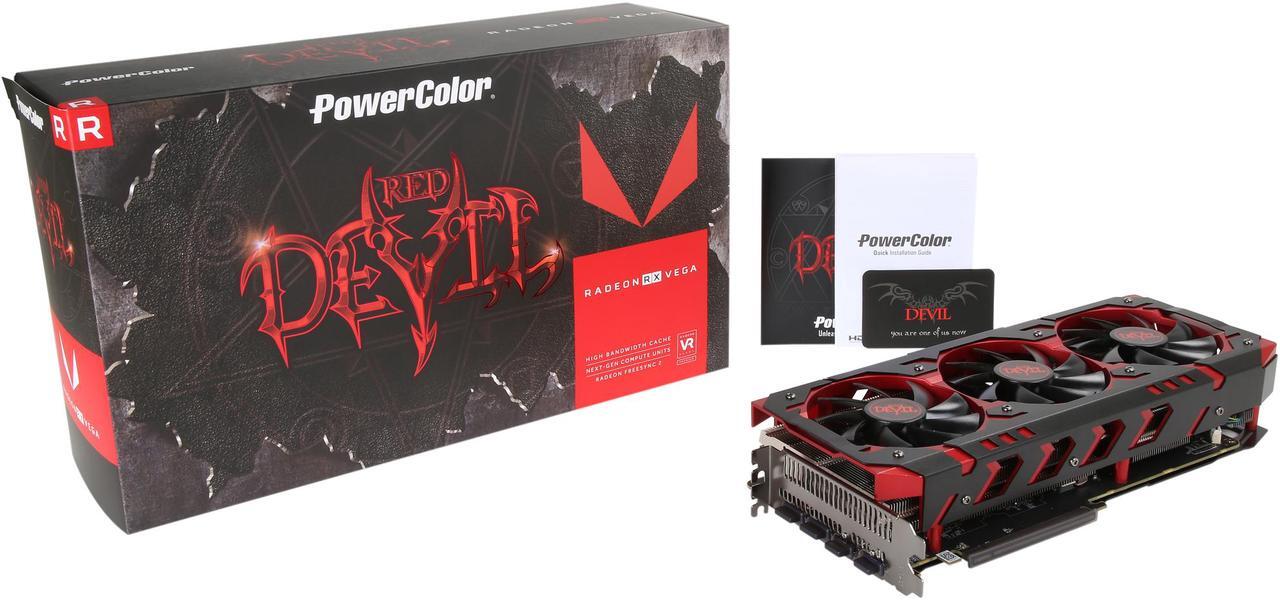 Alt view image 8 of 7 - PowerColor Radeon RX Vega 64 8GB HBM2 PCI Express 3.0 CrossFireX Support ATX Graphics Card AXRX VEGA 64 8GBHBM2-2D2H/OC