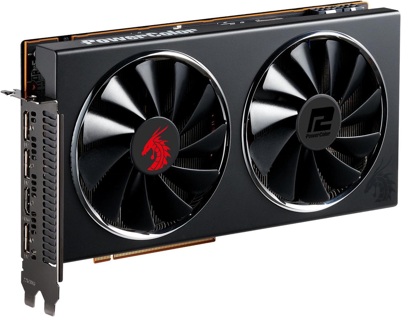 Main image of PowerColor RED DRAGON Radeon RX 5700 XT 8GB GDDR6 PCI Express 4.0 CrossFireX Support ATX Graphics Card AXRX 5700 XT 8GBD6-3DHR/OC