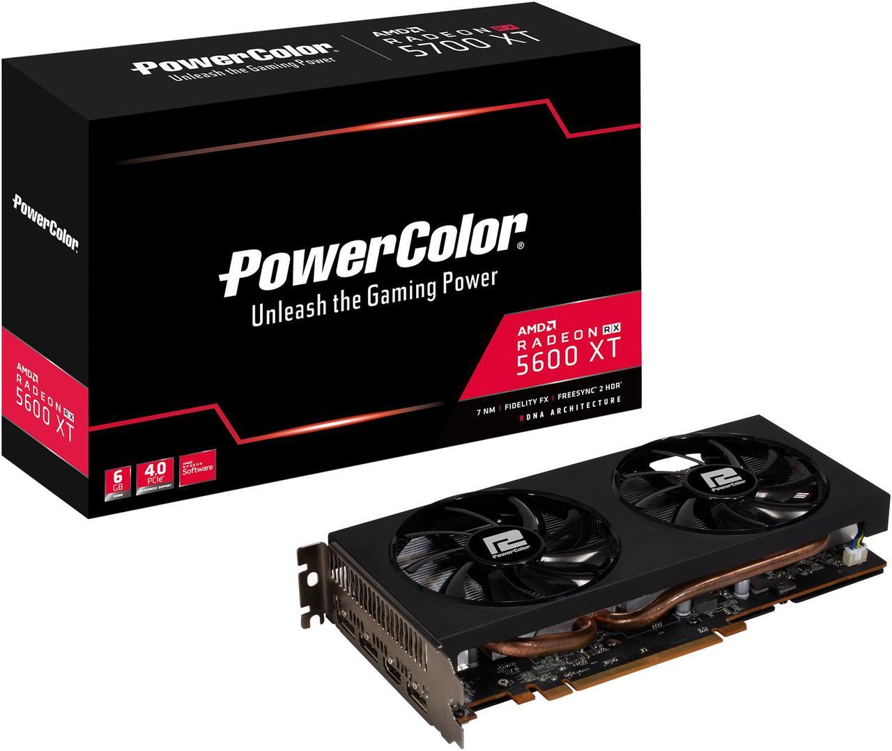Alt view image 4 of 4 - PowerColor Radeon RX 5600 XT 6GB GDDR6 PCI Express 4.0 CrossFireX Support ATX Graphics Card AXRX 5600XT 6GBD6-3DH/OC