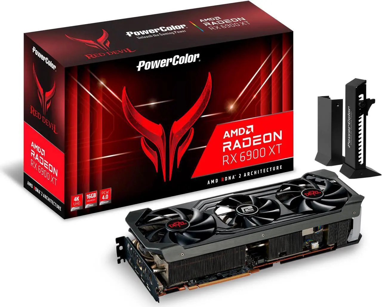 Alt view image 8 of 10 - PowerColor Red Devil AMD Radeon RX 6900 XT Gaming Graphics Card with 16GB GDDR6 Memory, Powered by AMD RDNA 2, Raytracing, PCI Express 4.0, HDMI 2.1, AMD Infinity Cache, AXRX 6900XT 16GBD6-3DHE/OC