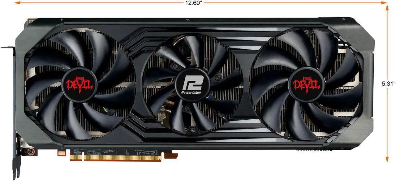 Alt view image 9 of 10 - PowerColor Red Devil AMD Radeon RX 6900 XT Gaming Graphics Card with 16GB GDDR6 Memory, Powered by AMD RDNA 2, Raytracing, PCI Express 4.0, HDMI 2.1, AMD Infinity Cache, AXRX 6900XT 16GBD6-3DHE/OC