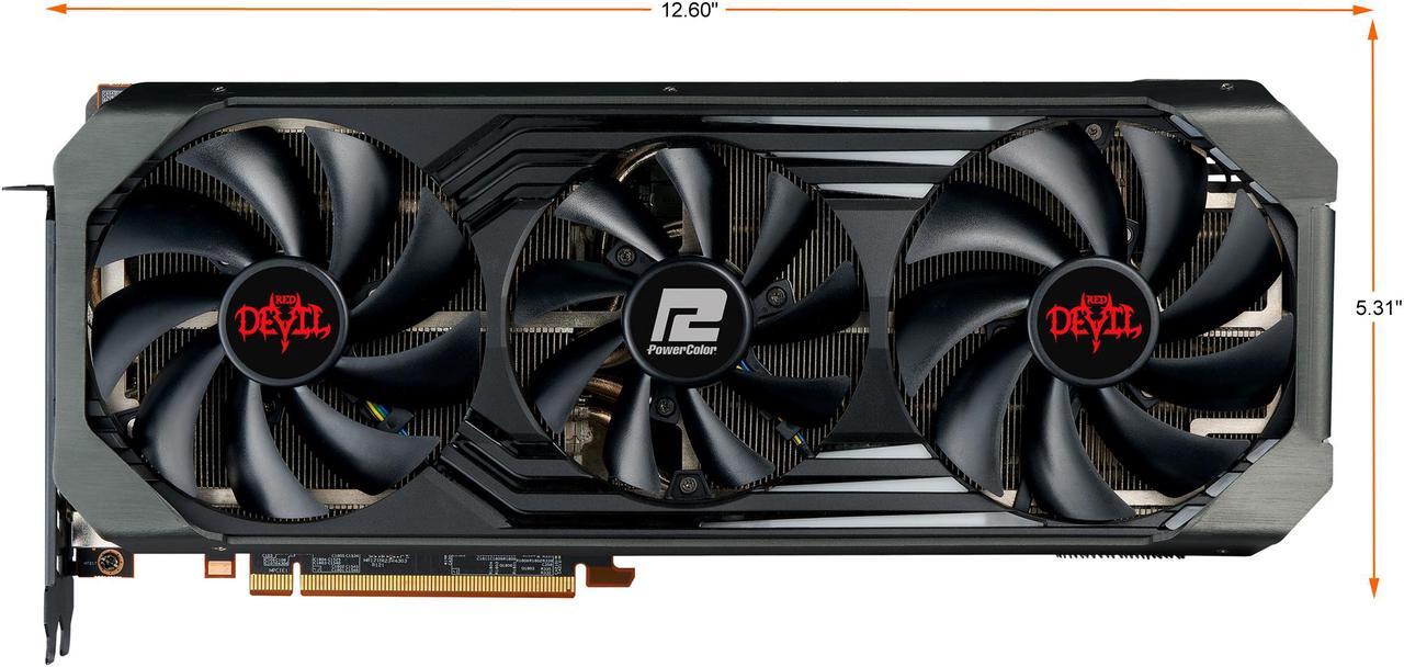 Alt view image 2 of 9 - PowerColor Red Devil AMD Radeon RX 6900 XT Ultimate Gaming Graphics Card with 16GB GDDR6 Memory, Powered by AMD RDNA 2, HDMI 2.1 (AXRX 6900XTU 16GBD6-3DHE/OC)