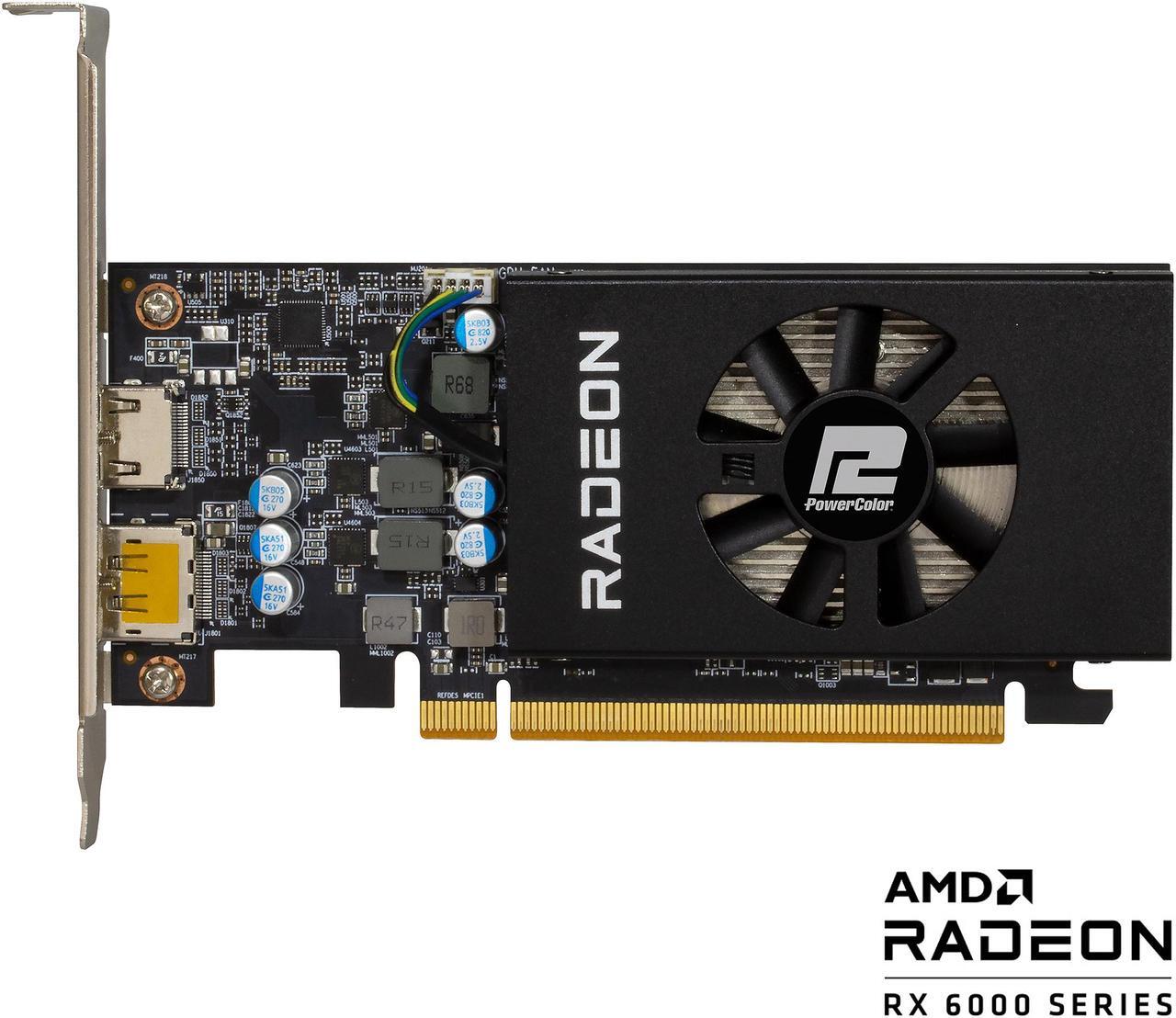 Alt view image 2 of 8 - PowerColor Radeon RX 6400 4GB GDDR6 PCI Express 4.0 CrossFireX Support Low Profile Graphics Card AXRX 6400 LP 4GBD6-DH