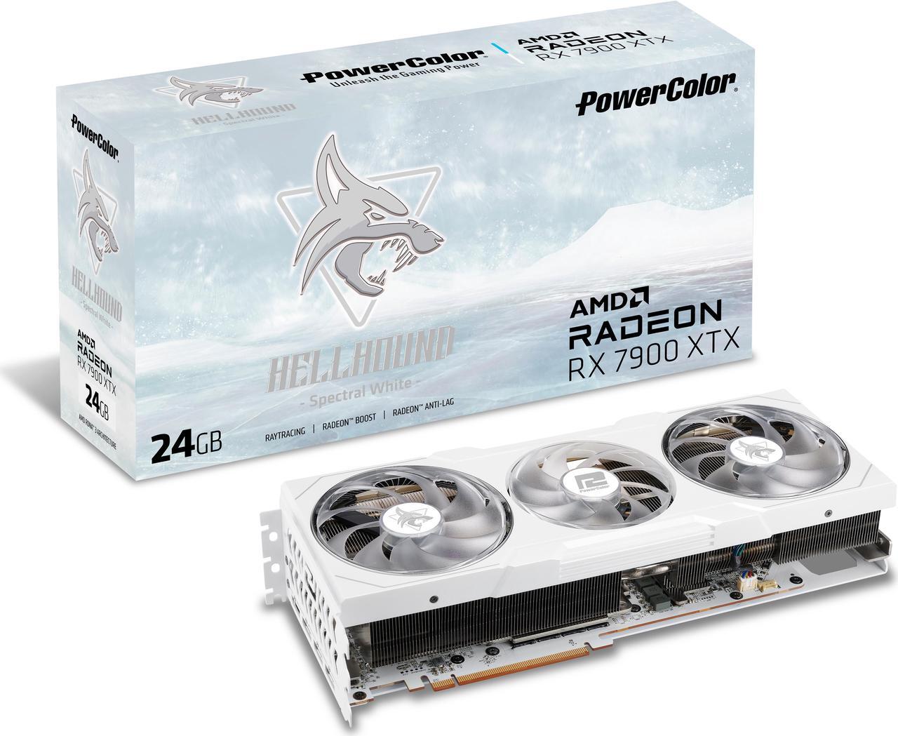 Alt view image 12 of 12 - PowerColor Hellhound Spectral White Radeon RX 7900 XTX Video Card RX7900XTX 24G-L/OC/WHITE