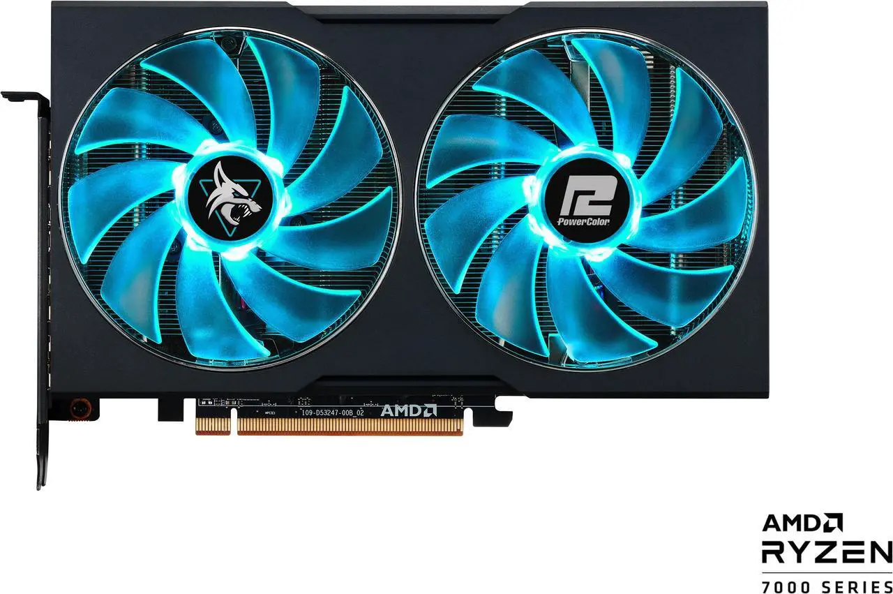 Alt view image 2 of 11 - PowerColor Hellhound Radeon RX 7600 8GB GDDR6 PCI Express 4.0 x8 ATX Graphics Card RX7600 8G-L/OC