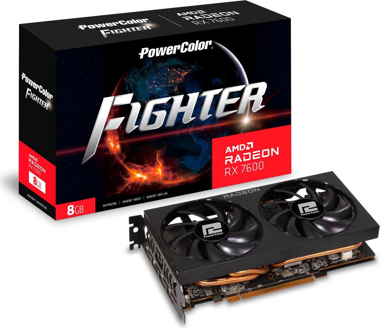 Alt view image 7 of 7 - PowerColor Fighter Radeon RX 7600 8GB GDDR6 PCI Express 4.0 x8 ATX Graphics Card RX7600 8G-F