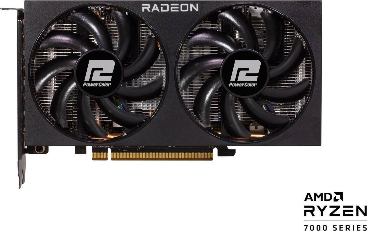 Alt view image 2 of 7 - PowerColor Fighter Radeon RX 7600 8GB GDDR6 PCI Express 4.0 x8 ATX Graphics Card RX7600 8G-F
