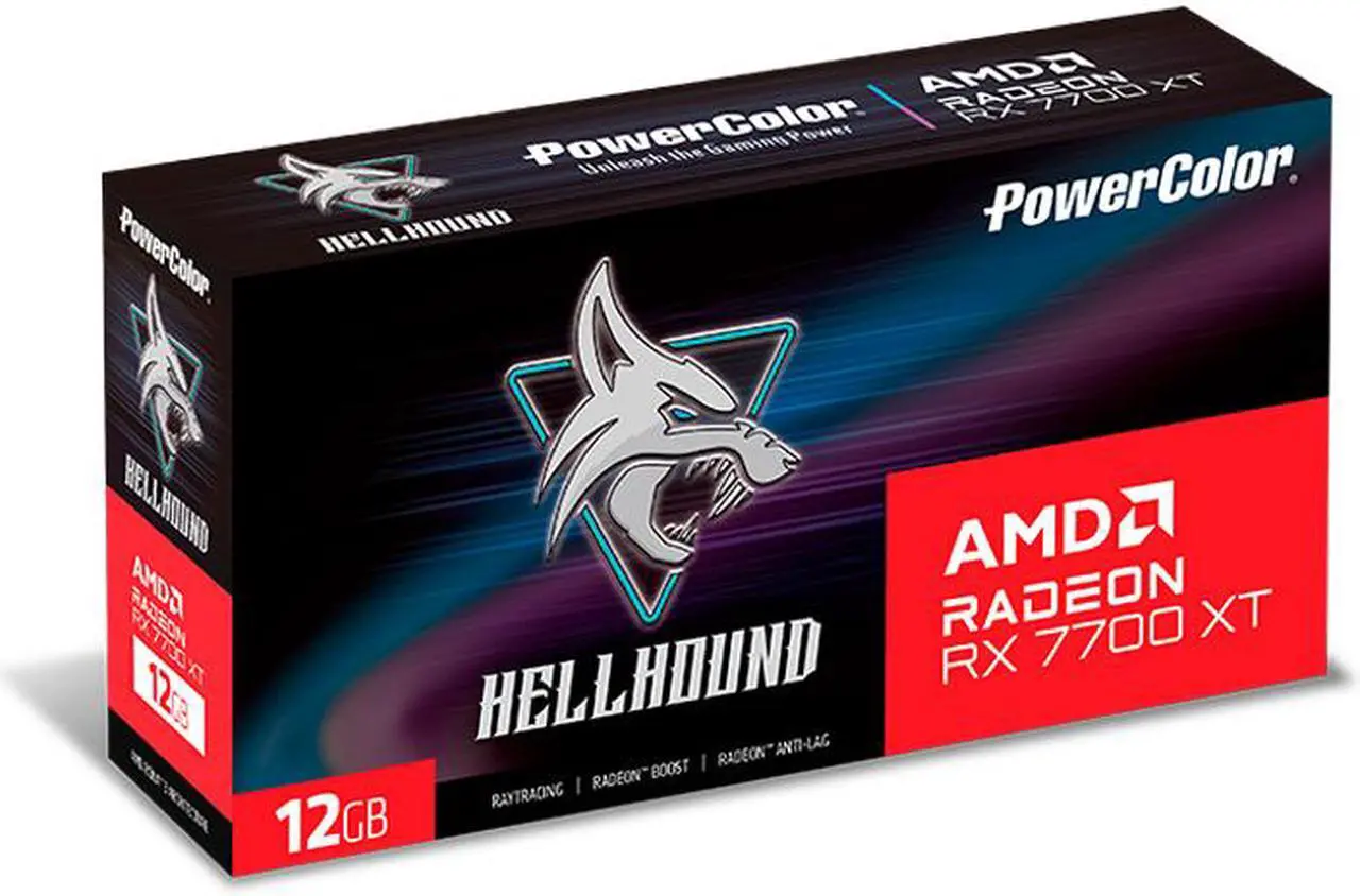 Alt view image 9 of 10 - PowerColor Hellhound Radeon RX 7700 XT 12GB GDDR6 PCI Express 4.0 x16 ATX Graphics Card RX7700XT 12G-L/OC