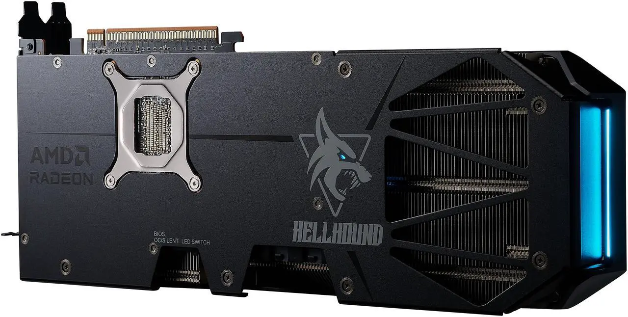 Alt view image 3 of 8 - PowerColor Hellhound Radeon RX 9070 XT 16GB 256-Bit GDDR6 PCI Express 5.0 RDNA 4 Graphics Card RX9070XT 16G-L/OC