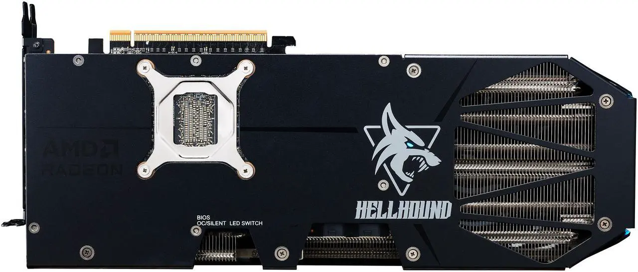 Alt view image 4 of 8 - PowerColor Hellhound Radeon RX 9070 XT 16GB 256-Bit GDDR6 PCI Express 5.0 RDNA 4 Graphics Card RX9070XT 16G-L/OC