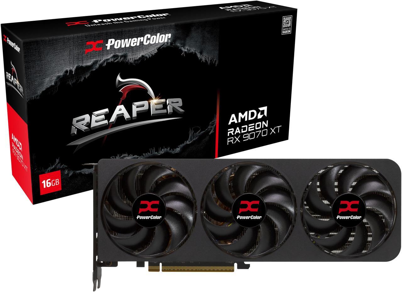 Alt view image 6 of 6 - PowerColor Reaper Radeon RX 9070 XT 16GB GDDR6 PCI Express 5.0 x16 RDNA 4 ATX Graphics Card RX9070XT 16G-A