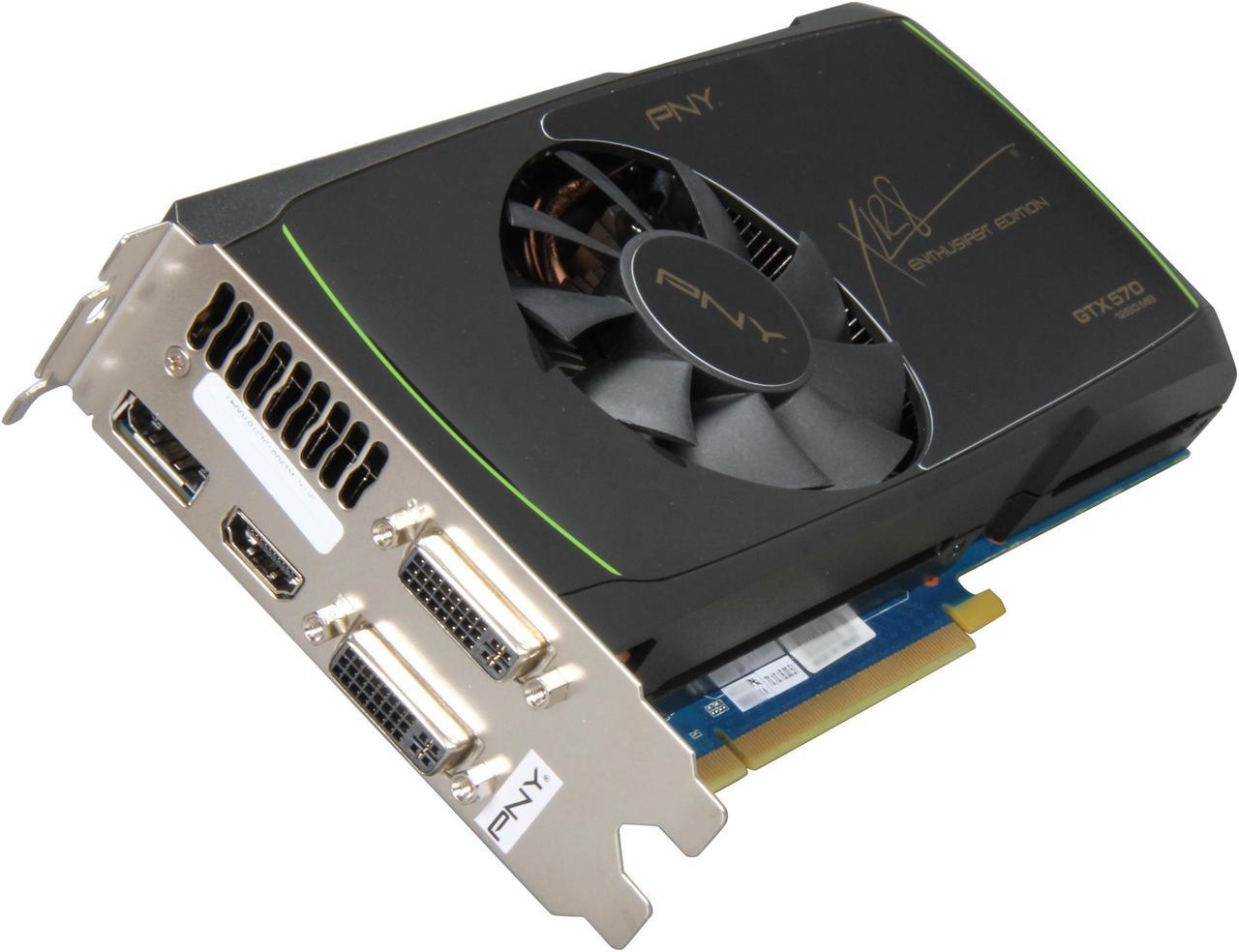 PNY GeForce GTX 570 (Fermi) 1280MB GDDR5 PCI Express 2.0 x16 SLI Support Video Card VCGGTX570XPB